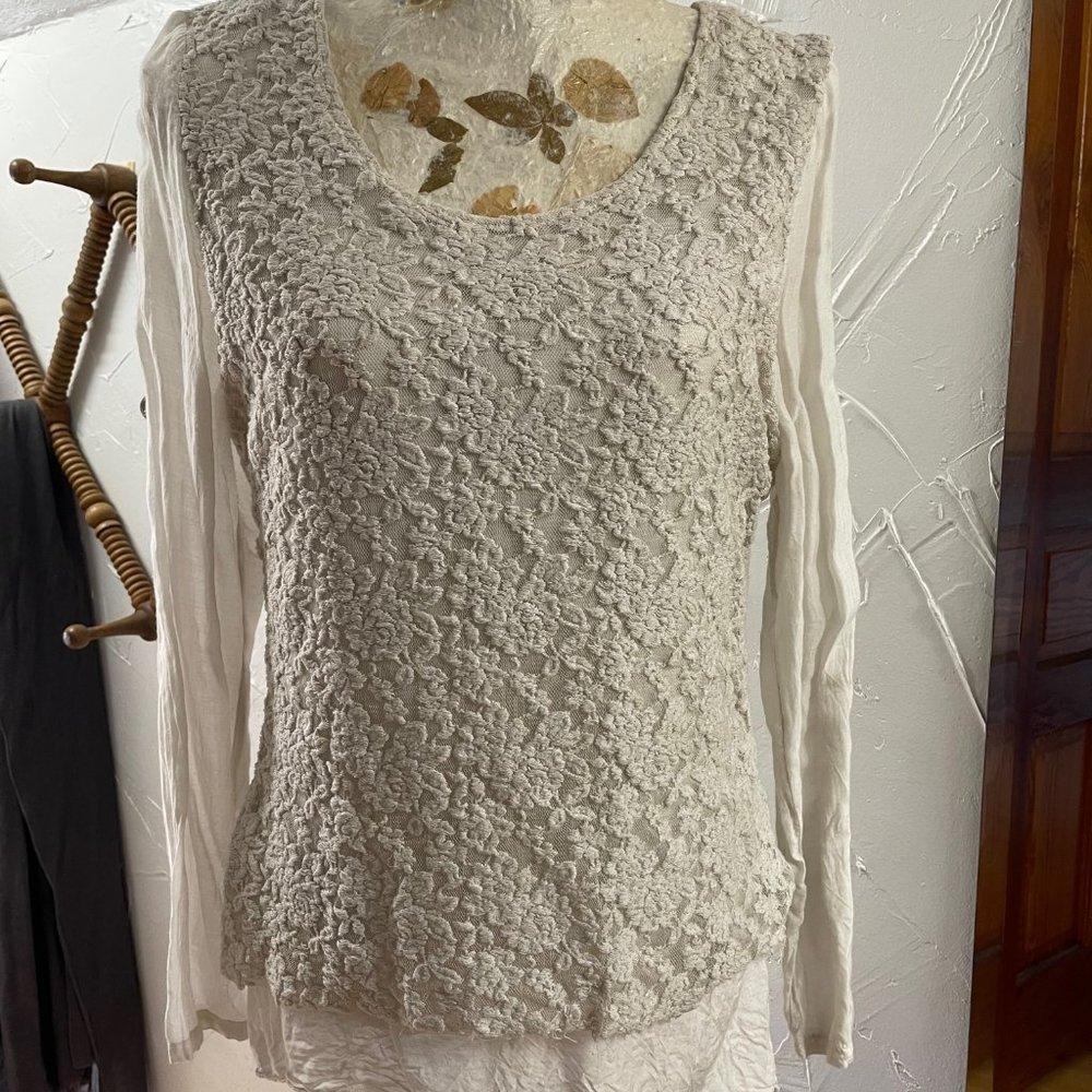 Layered Lacy Long Sleeve Top